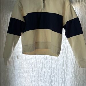 Women’s Cream and Navy Striped Sweater